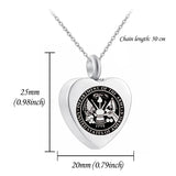 Stainless Steel Cremation Urn Necklace Keepsake Pendant