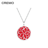 Cremo Stainless Steel Leather Pendant Chain Necklace
