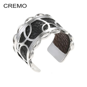 Cremo Leather Ring Stainless Steel Bagues For Women