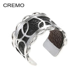 Cremo Leather Ring Stainless Steel Bagues For Women