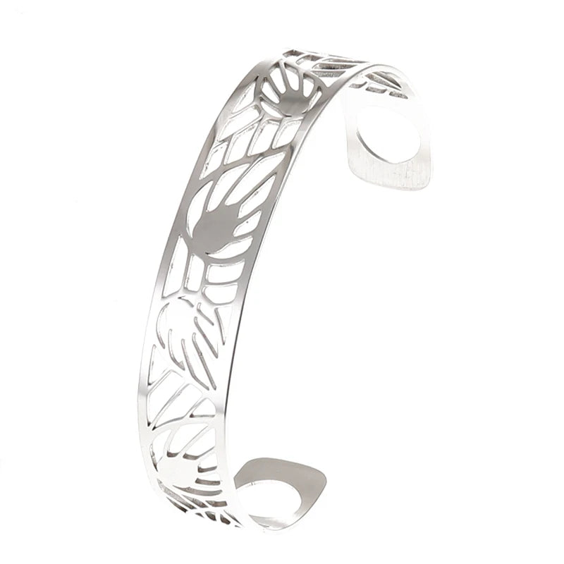 Cremo Wide Bracelet Stainless Steel Cuff Bangle for Women