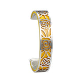Rose Flower Leather Cuff Bangle Stainless Steel Bracelet
