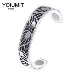 Cremo Leaf Love Bracelet Bague Femme Bijoux Stainless Steel Cuff Bracelets