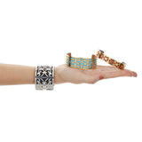 Cremo Manchette Ferns Wide Open Bracelet Reversible Leather Arm Bangles