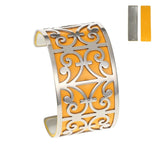 Cremo Manchette Ferns Wide Open Bracelet Reversible Leather Arm Bangles