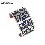 Cremo Manchette Ferns Wide Open Bracelet Reversible Leather Arm Bangles