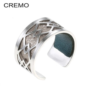 Cremo Pour Femme Jewelry Steel Ring Adjustable Bague Femme DIY Leather Ring