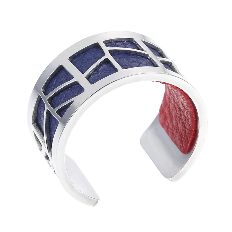 Cremo Stainless Steel Open Rings For Women with Leather Agents