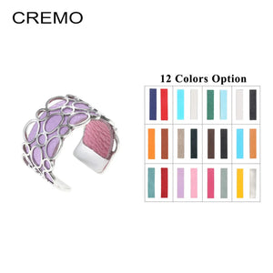 Cremo Argent Resizable Rings For Women Stainless Steel Rings Leather Bague Femme