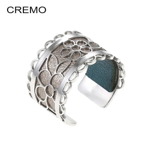 Cremo Ring Flower Women Accessories Colorful Resizable Leather Bague Femme