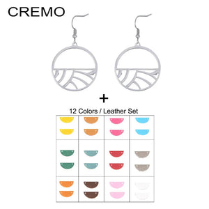 Cremo Steel Drop Earring Femme Leather Interchangeable Jewelry