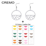 Cremo Steel Drop Earring Femme Leather Interchangeable Jewelry