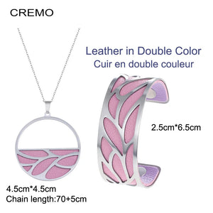 Cremo Stainless Steel Necklace Bracelets Set Silver