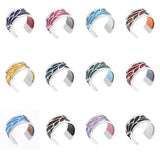 Cremo Stainless Steel Open Rings Bague Interchangeable Leather Ring