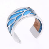 Cremo Stainless Steel Open Rings Bague Interchangeable Leather Ring