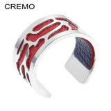 Cremo Stainless Steel Women's Resizable Rings with Interchangeable Leather Ring