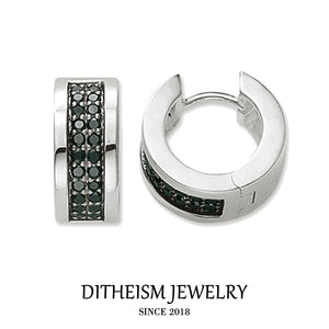 Creole Hinged Hoop Earrings, CZ Jewelry 925 Sterling Silver Gift