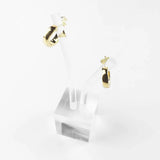 Golden Creole Hinged Hoop Earrings Geometric Gift For Women