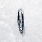 Creole Hoop Earrings Wave with Stones 925 Sterling Silver