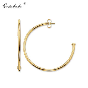 Creole Hoop Hinged Earrings 925 Sterling Europe Style Jewelry