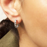 Creole Skulls Hinged Hoop Earrings 925 Silver Europe Style Punk Jewelry
