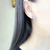 Creole Skulls Hinged Hoop Earrings 925 Silver Europe Style Punk Jewelry