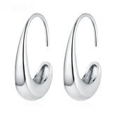 Sterling Silver Crescent Moon Hoop Earrings for Women
