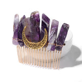 Crescent Moon Hair Combs Natural Stone Hairpin Barrette Bridal Headwear