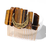 Crescent Moon Hair Combs Natural Stone Hairpin Barrette Bridal Headwear