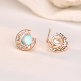 Moonston 925 Silver Earrings Zircon Earings Jewelry