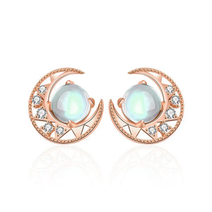 Moonston 925 Silver Earrings Zircon Earings Jewelry