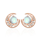 Moonston 925 Silver Earrings Zircon Earings Jewelry