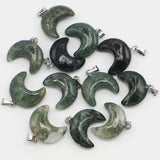 Crescent Moon Agate Pendant Charm for Jewelry Making