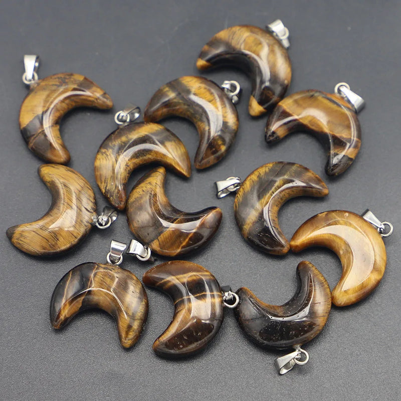 Tiger Eye Natural Stone Pendant for Jewelry Making