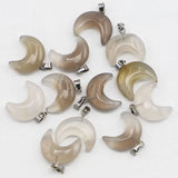 Crescent Moon Agate Pendants 12pcs