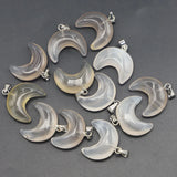 Crescent Moon Agate Pendants 12pcs
