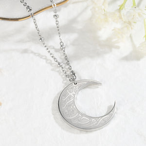 Personalized Crescent Moon Necklace in Stainless Steel