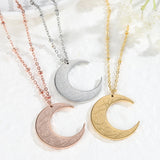 Personalized Crescent Moon Necklace in Stainless Steel