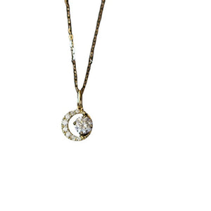 Crescent Pendant 925 Silver 14K Necklace Zirconium Mini Moon Japanese Chain