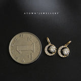 Crescent Pendant 925 Silver 14K Necklace Zirconium Mini Moon Japanese Chain