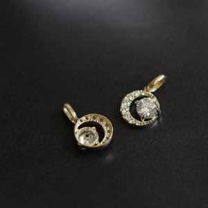 Moon Pendant 925 Sterling Silver 14K Necklace Japanese Mini Collarbone Chain