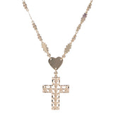 Cring Coco Big Cross Pendant Hawaiian Flower Bead Necklace