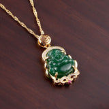 Coco Buddha Pendant Necklace Pink Amulet Chinese Style
