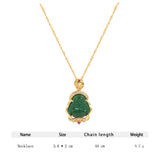 Colorful Buddha Pendant Plated Necklaces Natural Stone Amulet Maitreya Necklace