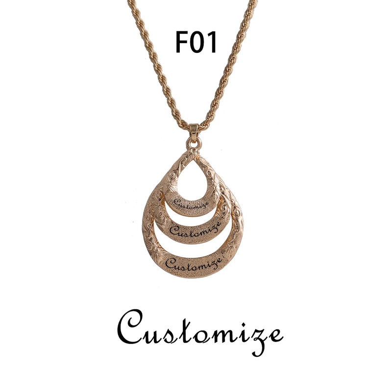 Hawaiian Plated Letter Chain Necklace for Women Couple