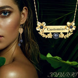 Personalized Frangipani Necklace Hawaiian Nameplate Choker for Women