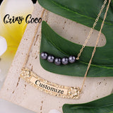 Name Necklaces Fresh Water Letter Personalized Layered Choker Necklace