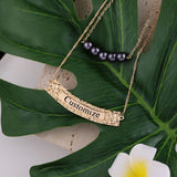 Name Necklaces Fresh Water Letter Personalized Layered Choker Necklace