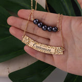 Name Necklaces Fresh Water Letter Personalized Layered Choker Necklace