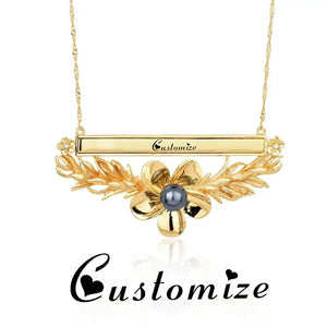 Hawaiian Plumeria Pendant Necklace Water Wave Chain Jewelry